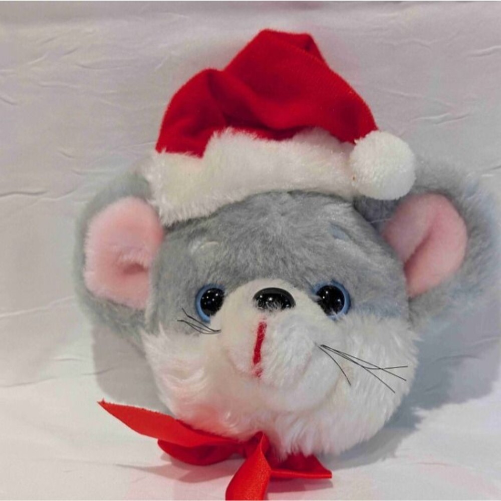 House Of Loyd Mouse Christmas Nostalgia Plush Toy Door Knob Decor Santa Hat